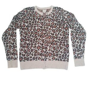 Animal Print Cardigan Sweater Size Small